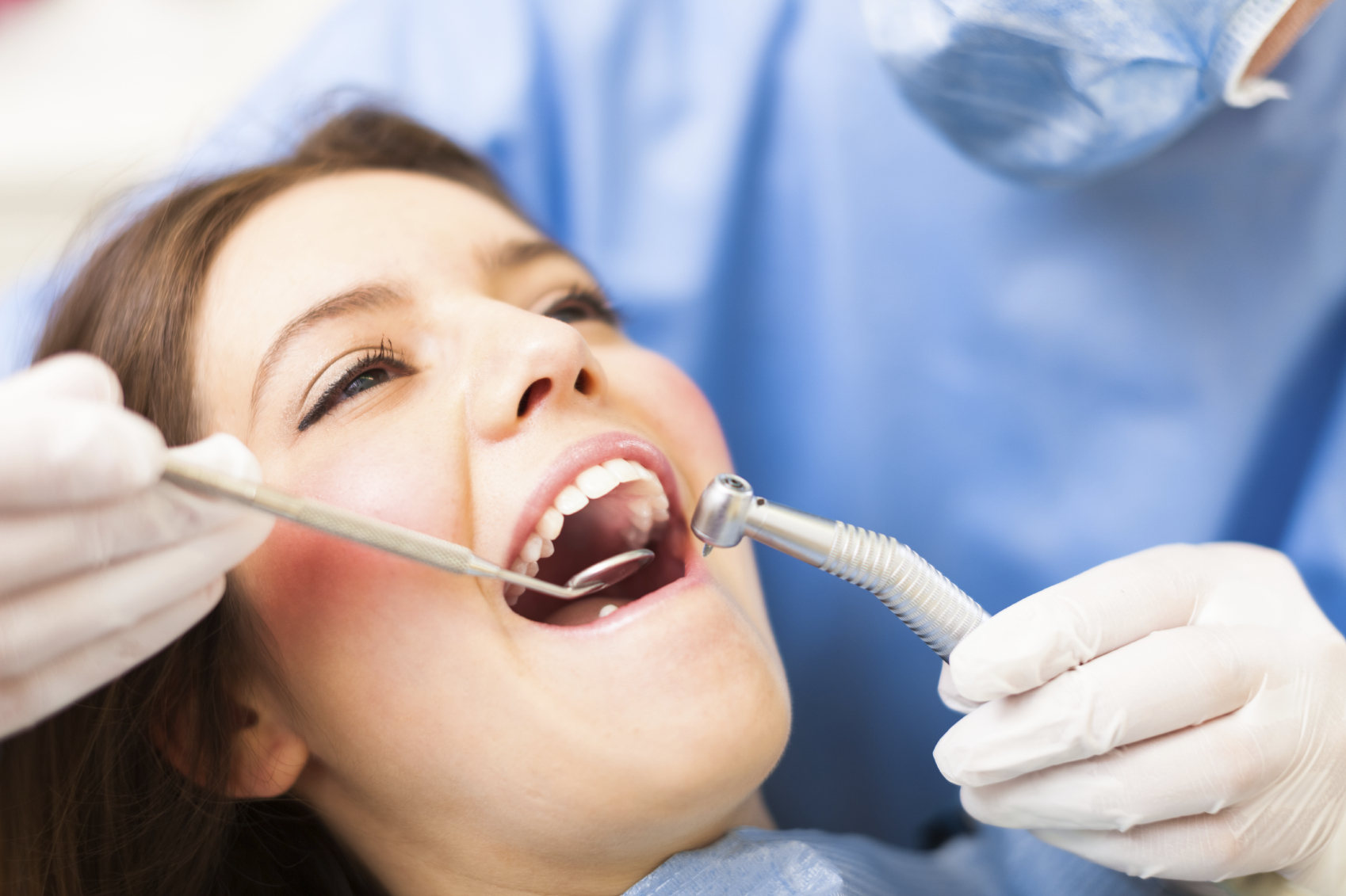 woman receiving dental work