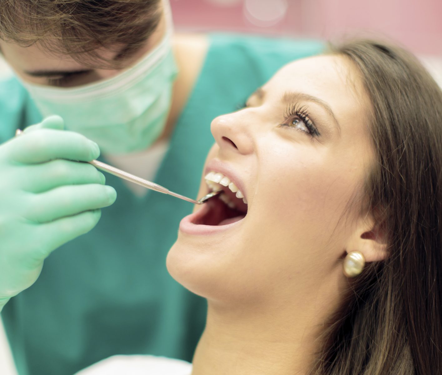 woman receiving dental work