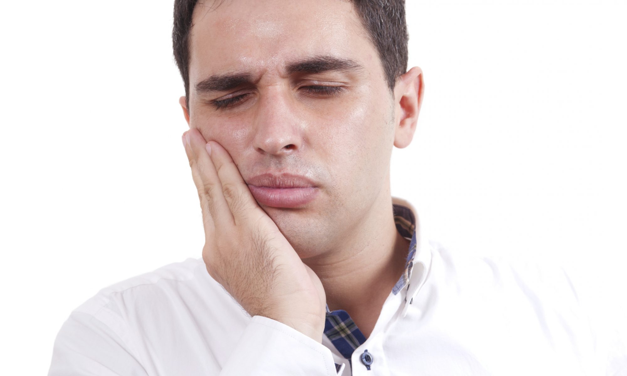 man in pain with a toothache